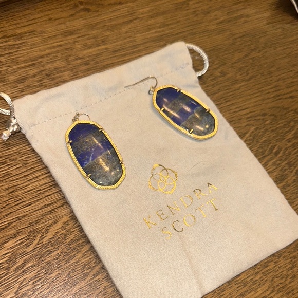 Kendra Scott Lapis and Gold Drop Earrings - Picture 3 of 3